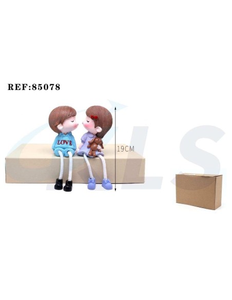  FIGURA DECORACION PAREJA ENAMORADOS 19cm