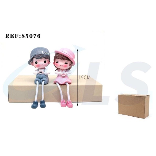 FIGURA DECORACION PAREJA ENAMORADOS 19cm
