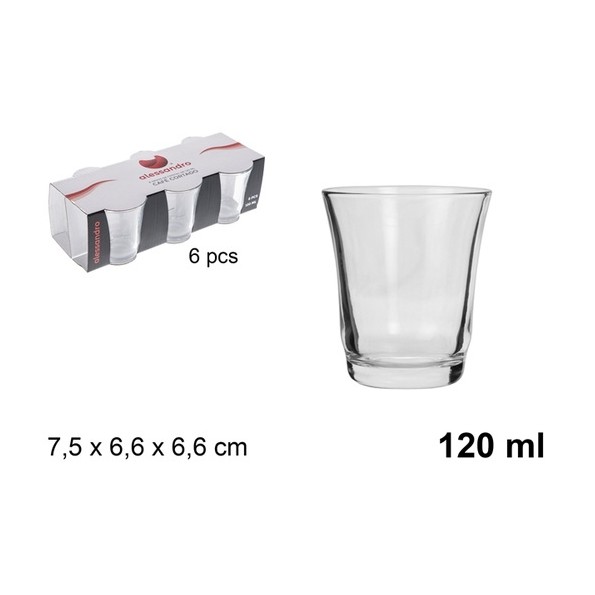 VASOS CRISTAL CAFÉ CORTADO 120 ML(6 Unidades)