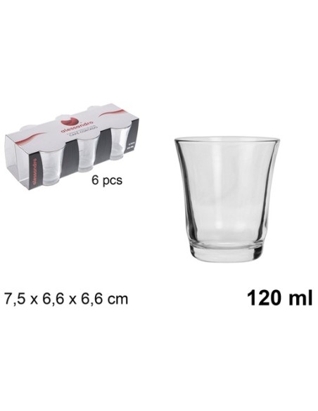 VASOS CRISTAL CAFÉ CORTADO 120 ML(6 Unidades)
