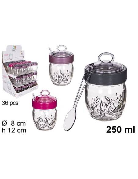 BOTE CRISTAL CON CUCHARA 250 ML