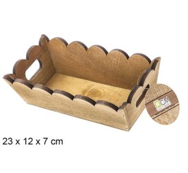 CAJA MADERA ONDULADA RECTAGULAR CAOBA 23X12X7CM