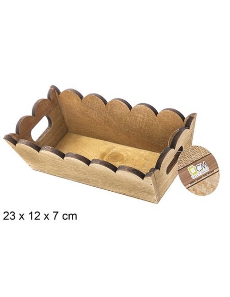 CAJA MADERA ONDULADA RECTAGULAR CAOBA 23X12X7CM
