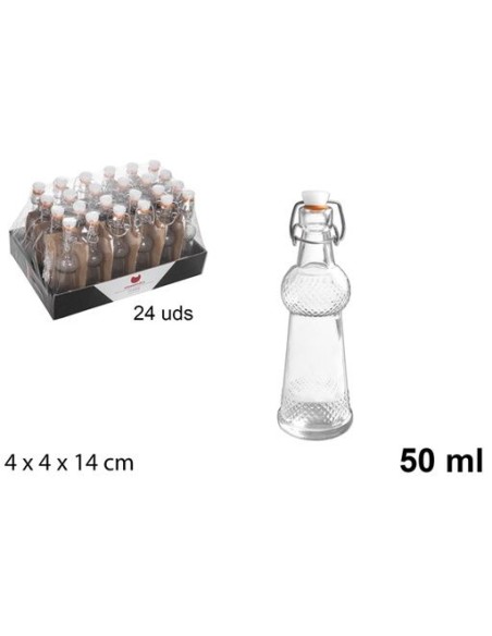 BOTELLA TORRE CON TAPÓN GASEOSA 50 ML