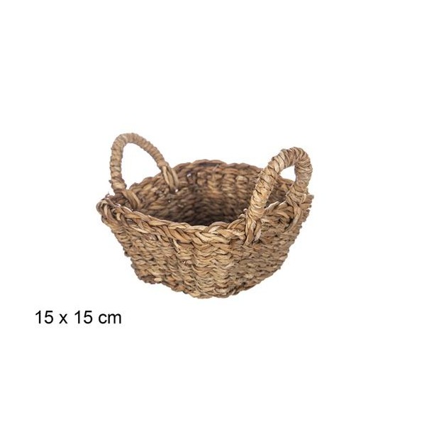 CESTA SEAGRASS CUADRADA CON ASAS 15X15CM