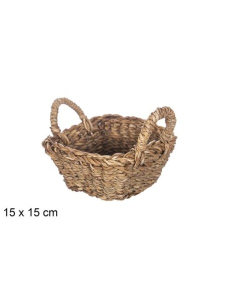 CESTA SEAGRASS CUADRADA CON ASAS 15X15CM