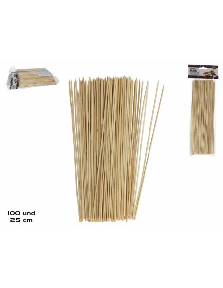 PINCHOS BAMBU BARBACOA X100 - 25CM