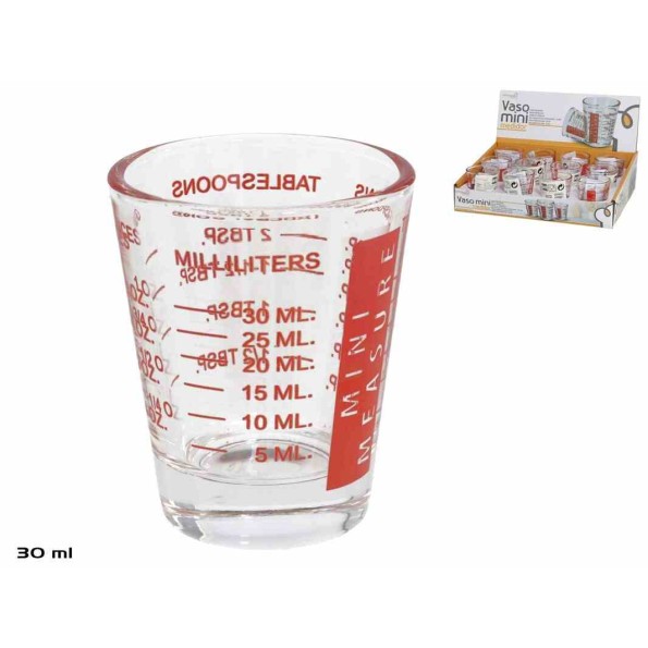 VASO MINI MEDIDOR 30 ML. CRISTAL