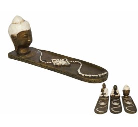 PORTA INCIENSO BUDA 30 CM BLANCO 3 STD