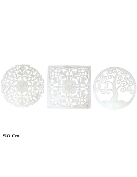 MANDALA 50 CM BLANCO 3STD