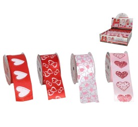 CINTA CORAZONES 40MM X 2,7 METROS 4 SURTIDOS