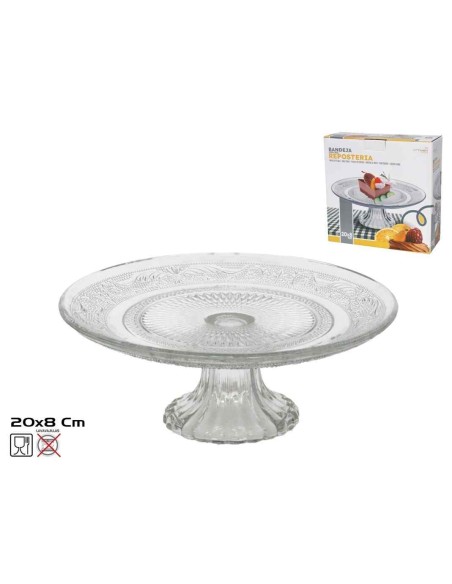 BANDEJA REPOSTERIA CON PIE 20X8CM