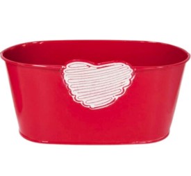 JARDINERA METAL CORAZON ROJO 2 COL. 19X10H7,5