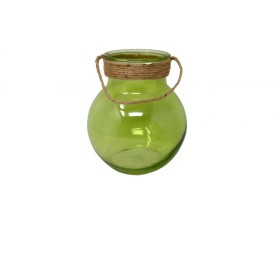 FLORERO REDONDO 20X20 YUTE  VERDE LIMON