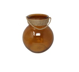 FLORERO REDONDO 20X20 YUTE  AMBAR