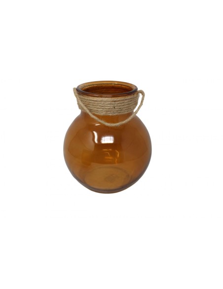 FLORERO REDONDO 20X20 YUTE  AMBAR