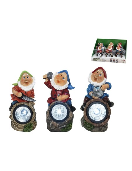 LAMPARA SOLAR ENANO RESINA 20 CM SURTIDO