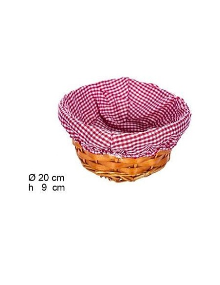 PANERA MIMBRE REDONDA MIEL CON TELA