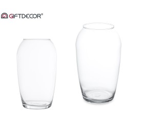 JARRÓN CRISTAL ABOMBADO PEQUEÑO 12 x 12 x 20 cm.