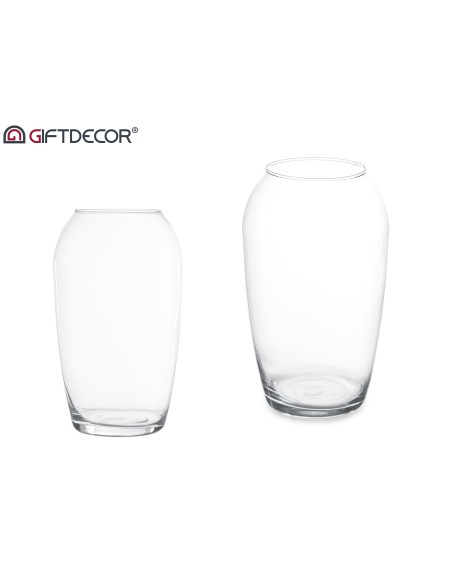 JARRÓN CRISTAL ABOMBADO PEQUEÑO 12 x 12 x 20 cm.