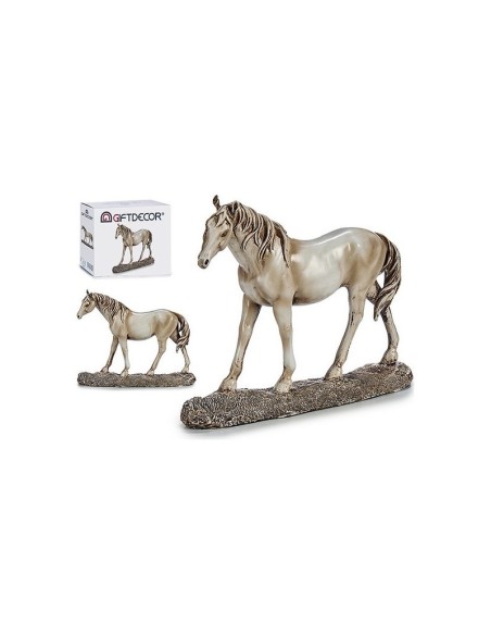 CABALLO RESINA GRANDE BLANCO ROTO