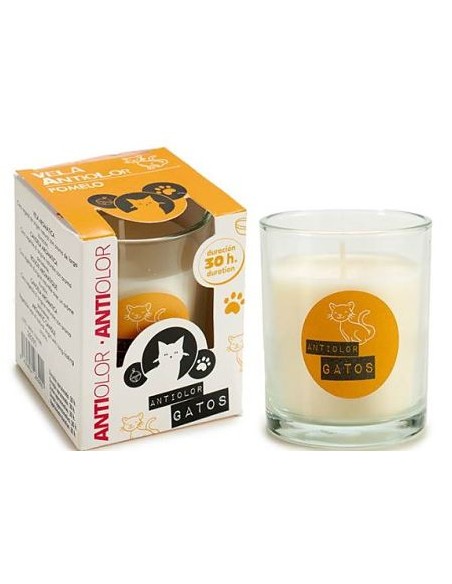 VELA VASO CRISTAL 30H ANTIOLOR GATO