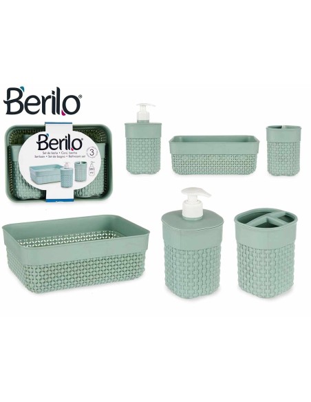 JGO 3 PZS BAÑO VERDE PALO PLASTICO