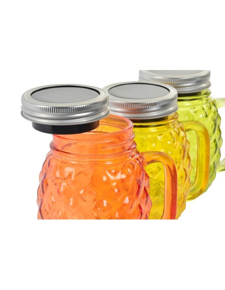 JARRA LED CRISTAL 13X10X13 5LEDS SOLAR 3 SURT.