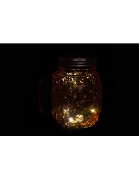 JARRA LED CRISTAL 13X10X13 5LEDS SOLAR 3 SURT.