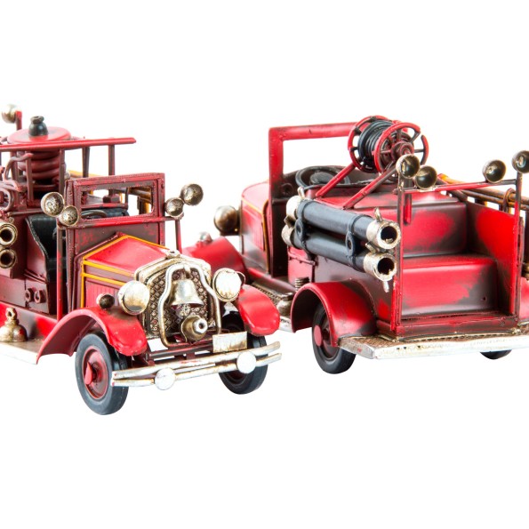 VEHICULO DECORACION METAL 16X7X8 CAMION BOMBEROS 2