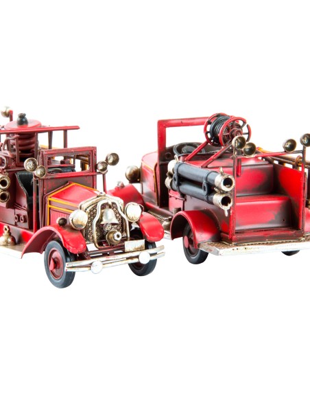 VEHICULO DECORACION METAL 16X7X8 CAMION BOMBEROS 2