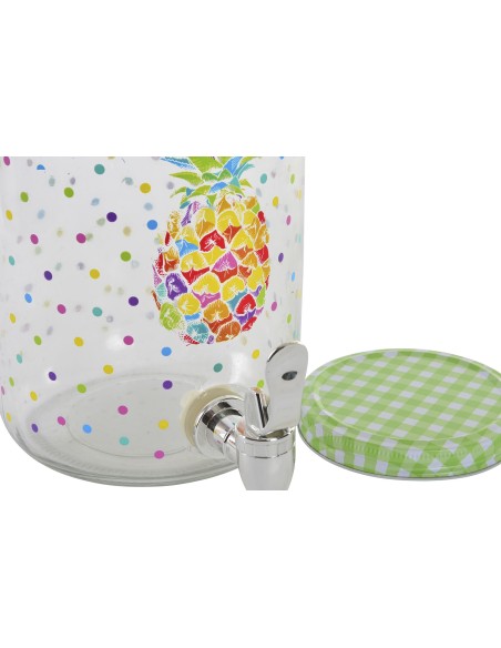 DISPENSADOR BEBIDAS CRISTAL METAL 15X15X25 PIÑA