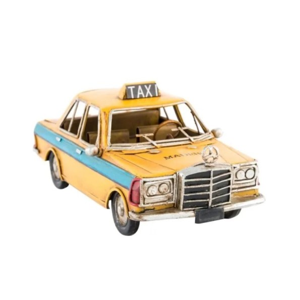 VEHICULO DECORACION METAL 16X9X12 COCHE AMARILLO