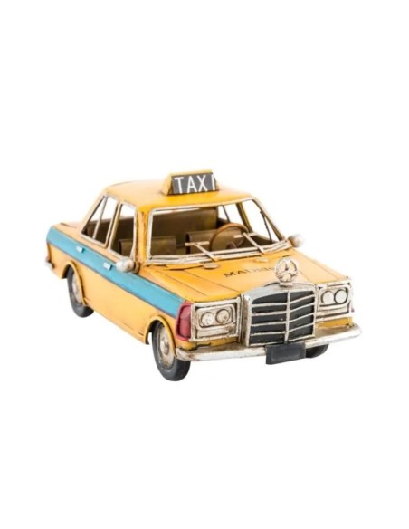 VEHICULO DECORACION METAL 16X9X12 COCHE AMARILLO