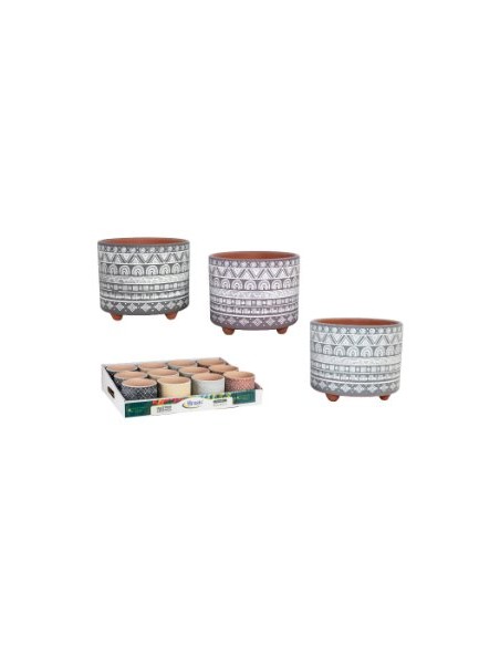 MACETA DISEÑO ESTAMPADO HORIZONTAL 12x10cm