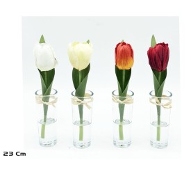 FLORERO SIMIL AGUA TULIPAN 23 CM (S)