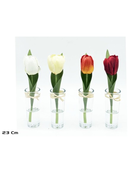 FLORERO SIMIL AGUA TULIPAN 23 CM (S)