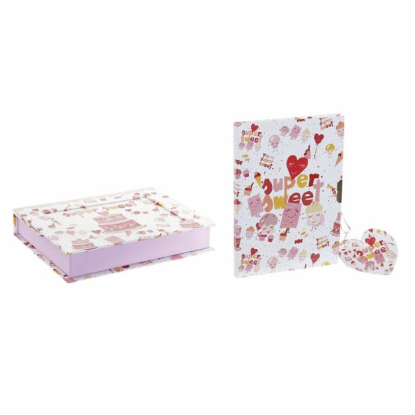 DIARIO CARTON PAPEL 15,3X3,5X19,9 SUPERSWEET ROSA