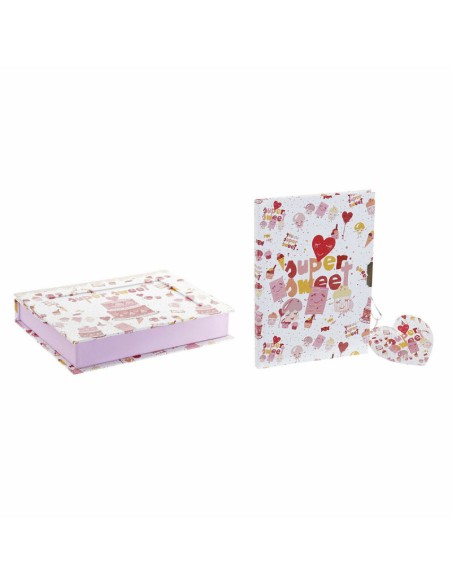 DIARIO CARTON PAPEL 15,3X3,5X19,9 SUPERSWEET ROSA