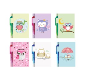 MINI LIBRETA BUHOS CON BOLIGRAFO