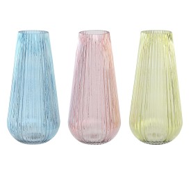 JARRON CRISTAL  COLORES VIBRANTES 10X10X20 3 SURT.