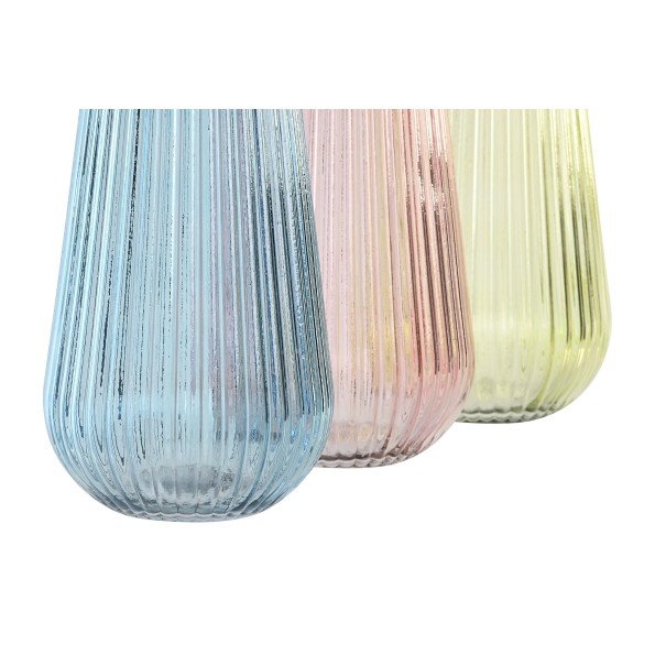 JARRON CRISTAL  COLORES VIBRANTES 10X10X20 3 SURT.