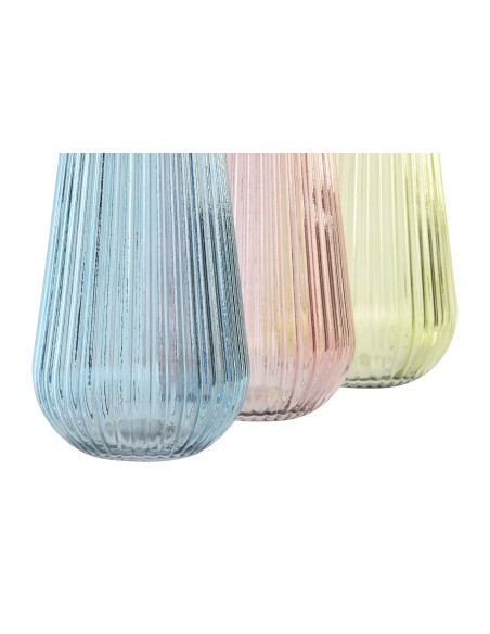 JARRON CRISTAL  COLORES VIBRANTES 10X10X20 3 SURT.