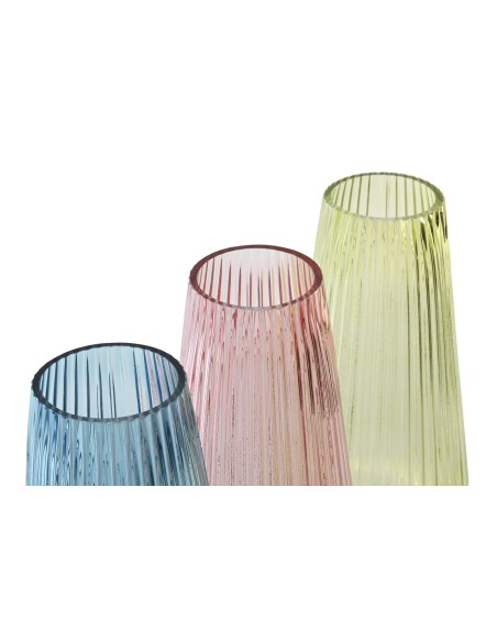 JARRON CRISTAL  COLORES VIBRANTES 10X10X20 3 SURT.