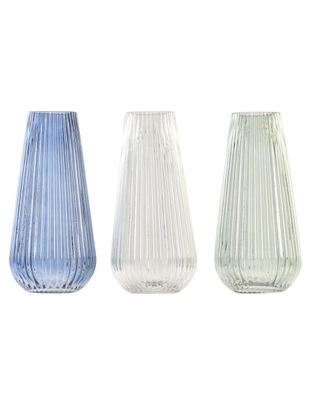 JARRON CRISTAL GRANDE  COLORES NEUTROS 14X14X30 3 SURT.