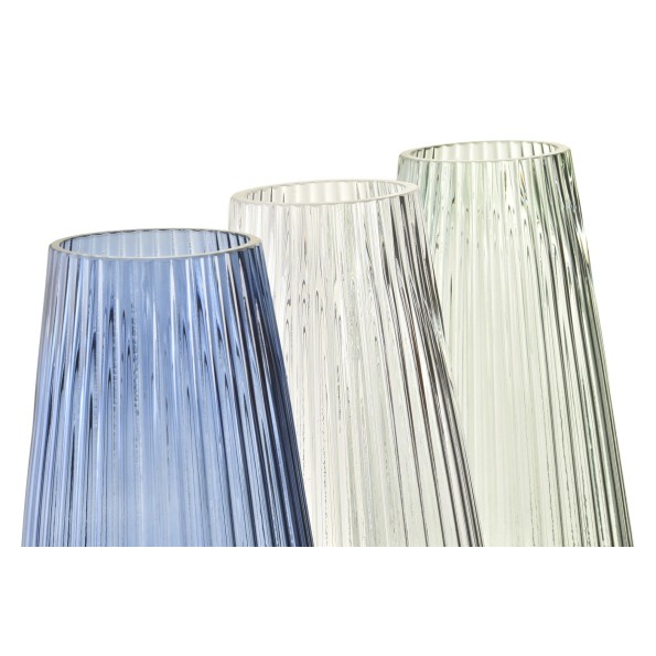 JARRON CRISTAL GRANDE  COLORES NEUTROS 14X14X30 3 SURT.