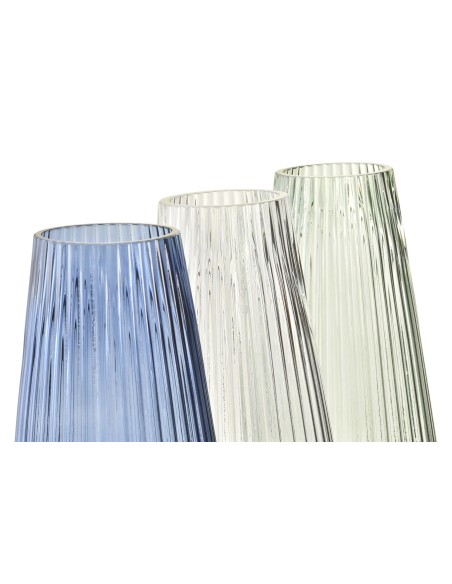 JARRON CRISTAL GRANDE  COLORES NEUTROS 14X14X30 3 SURT.