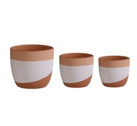 SET 3 MACETAS TRICOLOR 17x17x15cm / 13,5x13,5x12,5cm / 10,5x10,