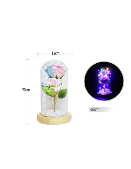 CUPULA LED  DOS ROSAS DECORADA