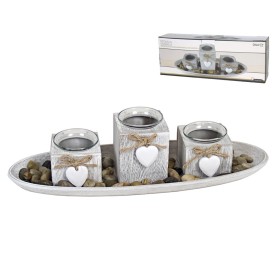 SET PORTAVELAS CORAZON X3  C/BAND OVAL